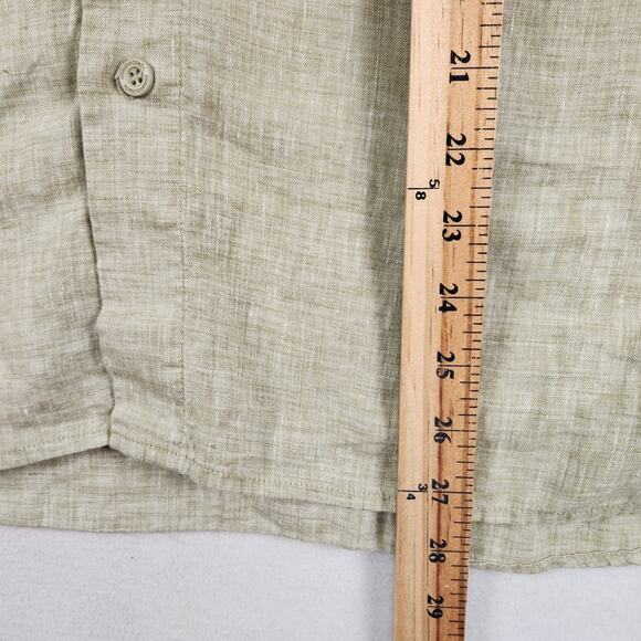 Comstock Co Mens SM 100% Linen Shirt Natural Beige Long Sleeve Button Down EUC - Picture 12 of 16